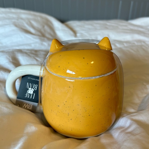 NWT Leaf & Bean Ceramic Dog Mug w/Lid - Picture 3 of 4